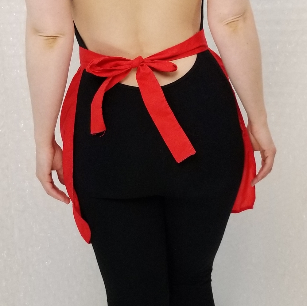 Vintage hand painted Christmas half apron - Picture 3 of 5